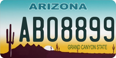 AZ license plate ABO8899