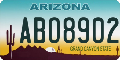 AZ license plate ABO8902
