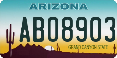 AZ license plate ABO8903