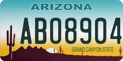AZ license plate ABO8904