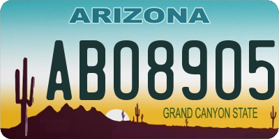 AZ license plate ABO8905