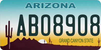 AZ license plate ABO8908