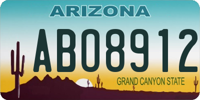 AZ license plate ABO8912
