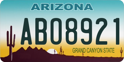 AZ license plate ABO8921