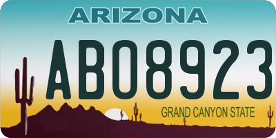 AZ license plate ABO8923