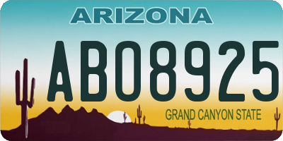 AZ license plate ABO8925