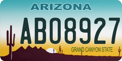 AZ license plate ABO8927