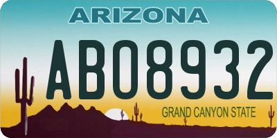 AZ license plate ABO8932