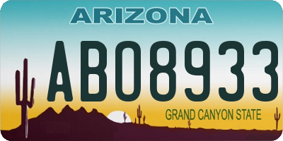 AZ license plate ABO8933