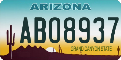 AZ license plate ABO8937