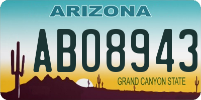 AZ license plate ABO8943