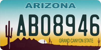 AZ license plate ABO8946