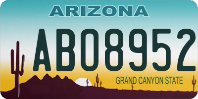 AZ license plate ABO8952