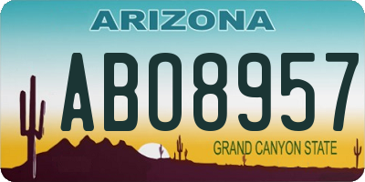 AZ license plate ABO8957