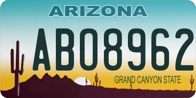 AZ license plate ABO8962