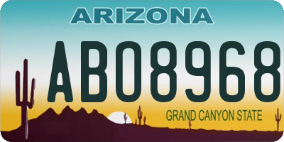 AZ license plate ABO8968