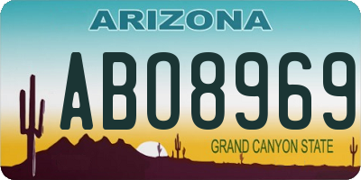 AZ license plate ABO8969