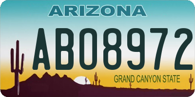 AZ license plate ABO8972