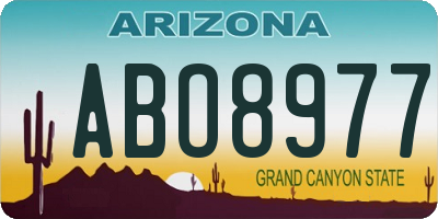 AZ license plate ABO8977