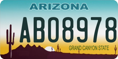 AZ license plate ABO8978