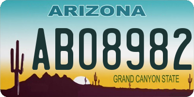 AZ license plate ABO8982