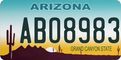 AZ license plate ABO8983