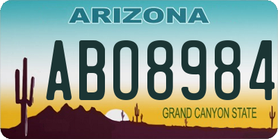 AZ license plate ABO8984