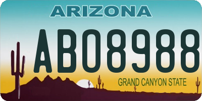 AZ license plate ABO8988