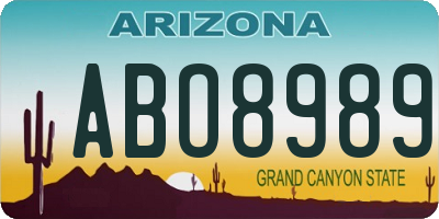 AZ license plate ABO8989