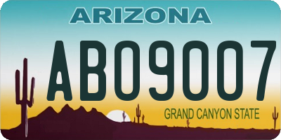 AZ license plate ABO9007