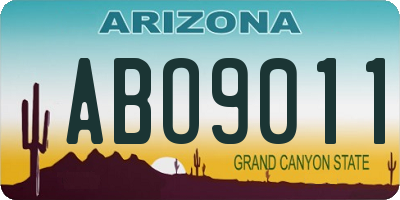 AZ license plate ABO9011