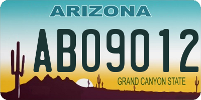 AZ license plate ABO9012