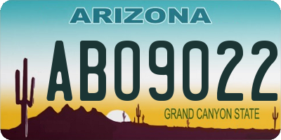 AZ license plate ABO9022
