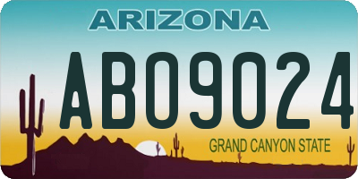 AZ license plate ABO9024