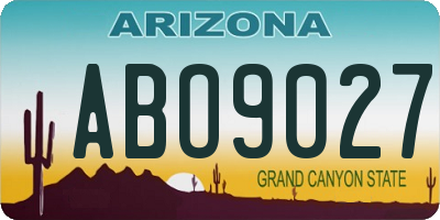 AZ license plate ABO9027