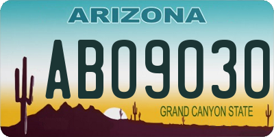 AZ license plate ABO9030