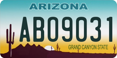 AZ license plate ABO9031