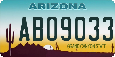 AZ license plate ABO9033