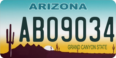 AZ license plate ABO9034