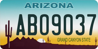 AZ license plate ABO9037