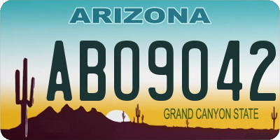 AZ license plate ABO9042
