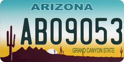 AZ license plate ABO9053