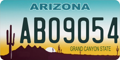 AZ license plate ABO9054