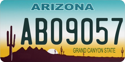 AZ license plate ABO9057