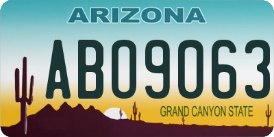 AZ license plate ABO9063