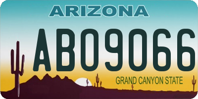 AZ license plate ABO9066