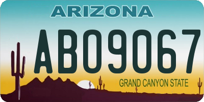 AZ license plate ABO9067