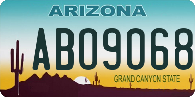 AZ license plate ABO9068