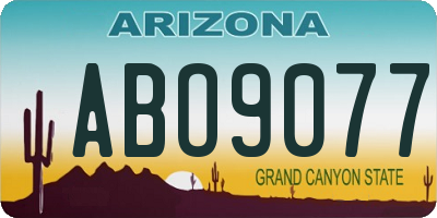 AZ license plate ABO9077