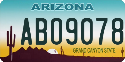 AZ license plate ABO9078